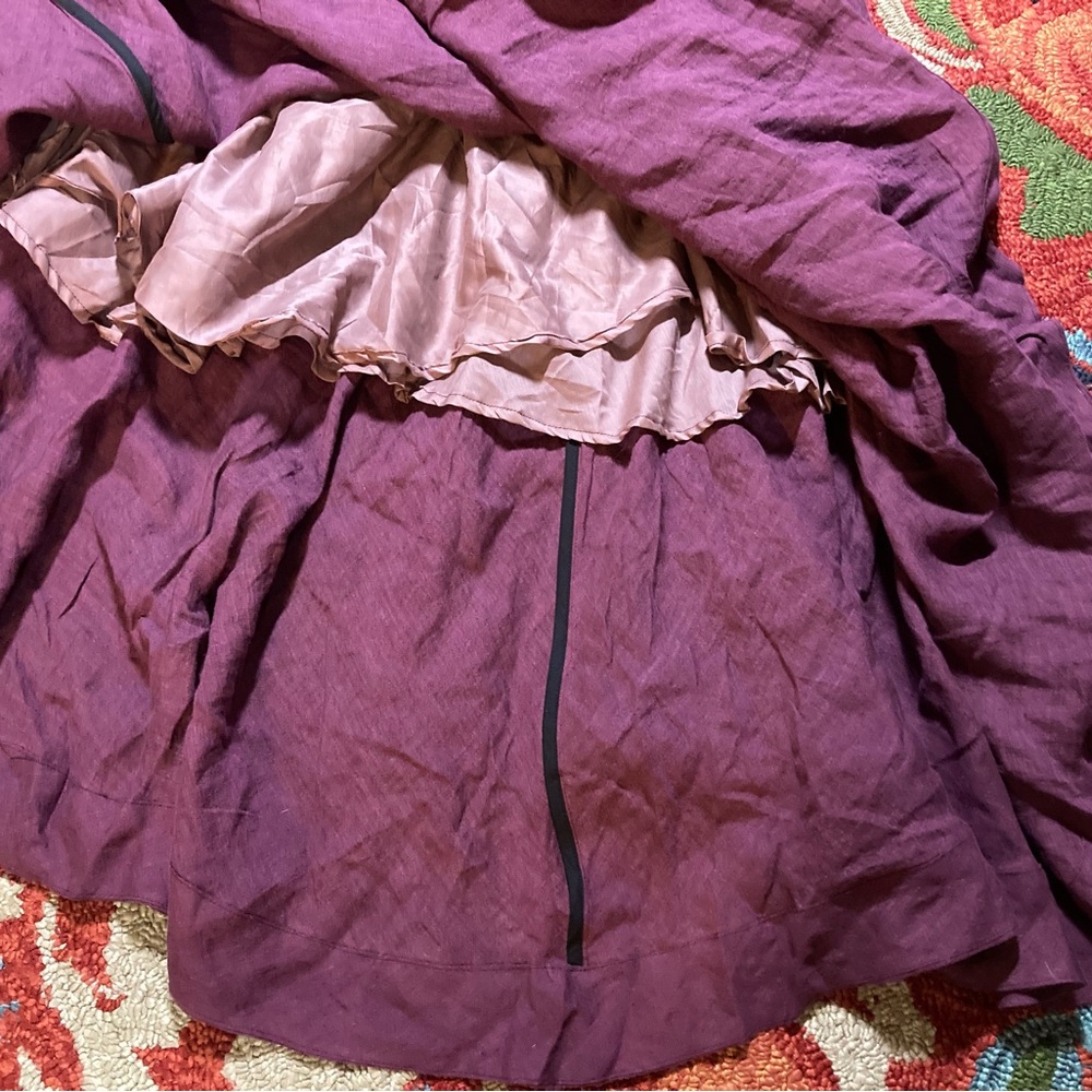 NEW XL Linnennaive Maxi Cherry 22 Skirt in Plum Purple. Linen. Lined. Pockets. - Picture 9 of 12